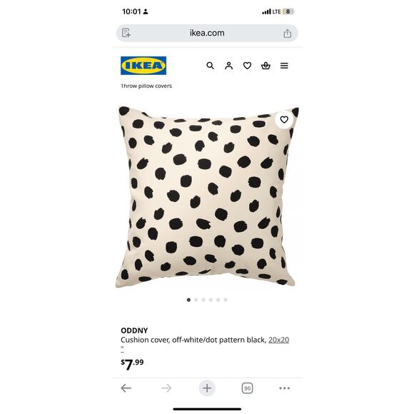 Ikea Oddny polka dot pillows cover 20” x 20” - Picture 1 of 2